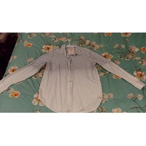 Women's Striped Boyfriend Button Down Shirt